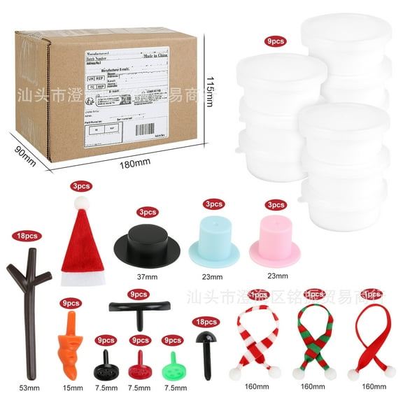 HONMEET Snowman Building Kit for Kids - Air Dry Clay Craft Set, Christmas Stocking Stuffers, Snowman Making Crafts