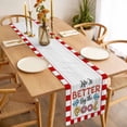 thumbnail image 3 of Colorful Letters Table Runner 90 Inches Long Farmhouse Dress Scarves, Boho Summer Swimming Circles Red Plaid Dining Tablerunner for Coffee Table/Kitchen Island/Party Décor, 13" x 90", 3 of 8