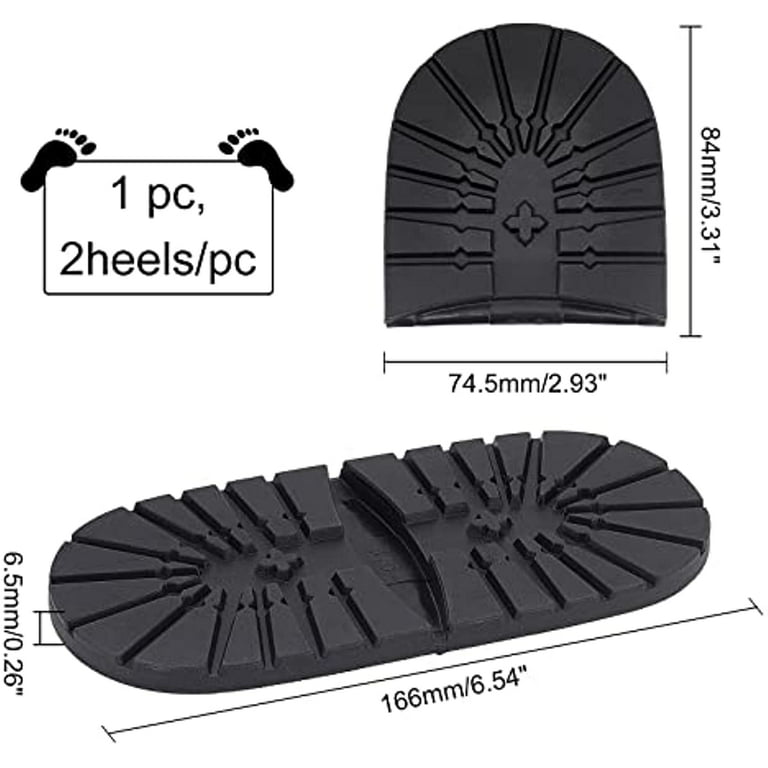 A Pair Boot Heel Replacement Pads, Non-slip Shoe Sole Protector, Rubber  Sole Protector for Sneakers, Shoe Repair Kit for Women Men Leather  Shoes(Black