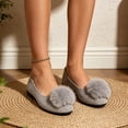 thumbnail image 2 of Jamicy Women's Casual Shoes Casual Summer Flock Mary Jane Ballet Flat Dressy Work Office Flat Shoes with Soft Sole, 2 of 9