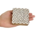 thumbnail image 4 of IBA Indianbeautifulart Textile Printing Block Celtic Design Hand Carved Wooden Stamp Wood Block Printing Textile Stamps For Fabric/ Pottery Blocks,4 Inch, 4 of 6