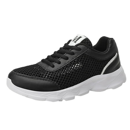 

GWAABD Foam Sneaker Women Fashion Summer Women Mesh Hollowed Breathable Comfortable Lightweight Lace Up Flat Bottom