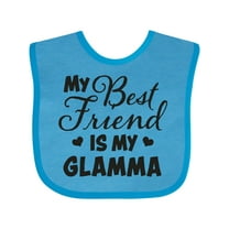 Inktastic My Best Friend is My Glamma with Hearts Boys or Girls Baby Bib