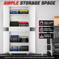 thumbnail image 3 of DNA Motoring 73" White Lockable Metal Storage Cabinets w/ Drawer&Adjustable Shelves& Wheels, 3 of 7