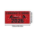 thumbnail image 2 of 2026 Graduation Party Backdrop - 59"Ã 35"Congrats Grad Banner in Green, Large Class of 2026 Decorations, Photography & Grad Party Supplies, 2 of 3