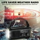 thumbnail image 5 of Radio Meteorológica de Emergencia FM/AM/ de 20000 MAh, Radio de Manivela, Linterna, Energía Solar para Acampar Al Aire Libre, Color Negro., 5 of 5