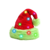 Adult Christmas Light-Up Plush Hat, Long Pile Fabric for Holiday Parties, Christmas Decorations for Indoor Outdoor Use