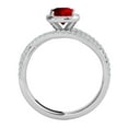 thumbnail image 4 of Aonejewelry 0.90 Ct. Ttw Diamond and Cushion Shaped Garnet Ring in 10K White Gold, 4 of 4
