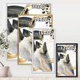 thumbnail image 4 of Designart 'Pastel Abstract With Black Blue Beige and Gold Spots' Modern Framed Canvas Wall Art Print, 4 of 5