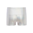 thumbnail image 5 of TiaoBug Kids Girls Jazz Hip Hop Dance Outfit Sleeveless Ruffle Crop Tops with Metallic Shorts Set Dancewear Silver 14, 5 of 7