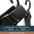 thumbnail image 3 of Seamander Boat Tie Down Straps 2 Inch Marine Grade Transom Trailer Straps Pair, 3 of 5