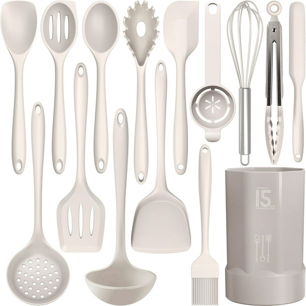 Silicone Cooking Utensils Set 446°F Heat Resistant Kitchen Utensils