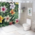 thumbnail image 7 of Orinice Tropical Palm Leaves Bathroom Set with Shower Curtain and Rugs Accessories, Tropical Floral Tropical Shower Curtain for Bathroom Summer Flowers Bathroom Decor 36x72, 7 of 7