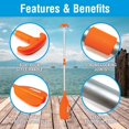 thumbnail image 2 of Seachoice 71090 Boat Paddle with Hook  Orange - 18-31 in., 2 of 6