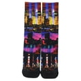 thumbnail image 2 of Sof Sole Mens Digital Design Casual Crew City Print Socks Black 8.5/12.5, Color: Black/Multi Color, 2 of 2