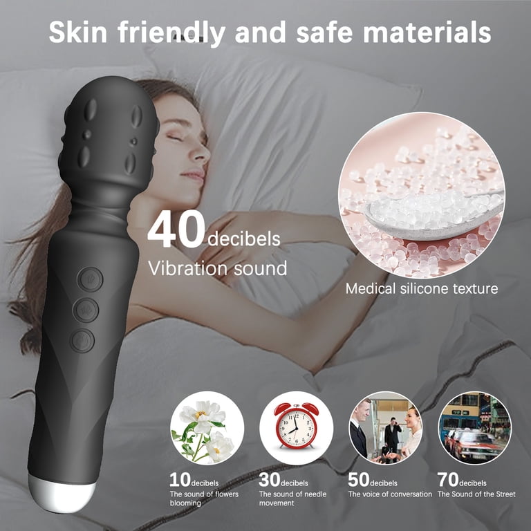 Centerel Quiet Electric Wand Massager, Personal Body Massager with 8 Speeds  20 Vibration Modes, Black - Walmart.com