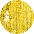 thumbnail image 1 of Ahgly Company Indoor Round Oriental Yellow Industrial Area Rugs, 5' Round, 1 of 4