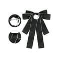 thumbnail image 3 of INSPIRE CHIC Women's Bowknot Pre-Tied Bowties Ribbon Bow Brooch Wedding Party Pin Bow Tie Black, 3 of 4