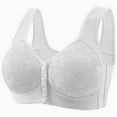 thumbnail image 2 of fatyb Women's 3 Pack Front Closure Bras No Underwire Full Coverage Comfort Womens Button Everyday Bras, 2 of 3
