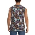 thumbnail image 4 of Fotbe Forest Cute Owl Men's Camiseta sin Mangas Estampada para Hombres, Playera Casual para Gimnasio, Entrenamiento, Playa-Small, 4 of 7