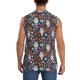 thumbnail image 4 of Fotbe Forest Cute Owl Men's Camiseta sin Mangas Estampada para Hombres, Playera Casual para Gimnasio, Entrenamiento, Playa-XX-Large, 4 of 7