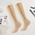 thumbnail image 4 of Bas Longueur Mollet pour Femmes Bas de Compression Longueur Mollet avec Fermeture Éclair Respirant Antidérapant Résistant au Froid Couleur Unie Imprimé Rayé, 4 of 8