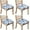 Blue Pioneer Flower, variant on Blue and Beige Modern Art Geometric Seat Covers for Dining Room Chairs Set Of 4,Stretch Printed Washable Chair Seat Cover with Elastic Ties and Button,Removable Waterproof Couch Cushion Covers