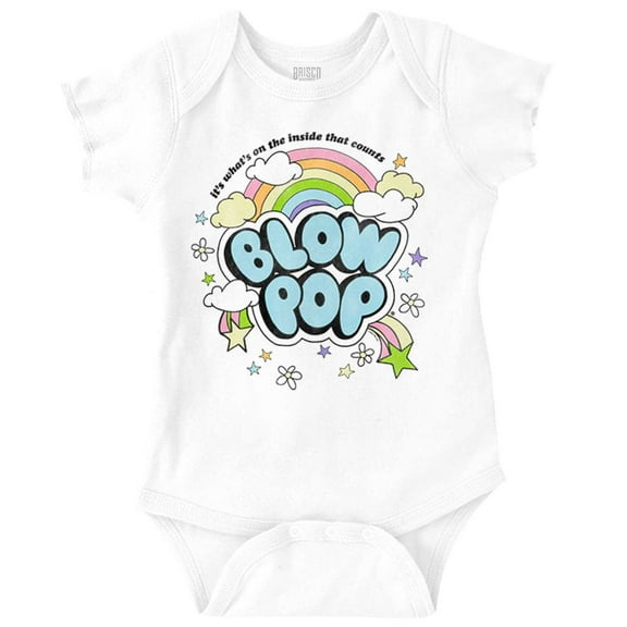Candy Logo Whats On The Inside Romper Boys or Girls Infant Baby Brisco Brands 18M