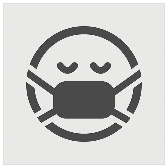 Face Mask Sick Health Emoticon DIY Cookie Wall Craft Stencil - 3.5 Inch