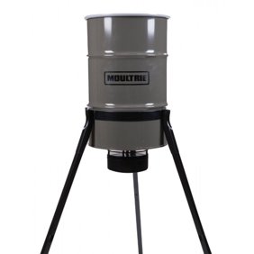 Moultrie 55 Gallon Pro Hunter Tripod Feeder Green Drum Black