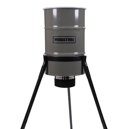 Moultrie 55 Gallon Pro Magnum Tripod Feeder, Green Drum, Black Legs