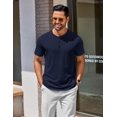 thumbnail image 2 of COOFANDY Men's Henley Shirts Cotton Short Sleeve Casual T-Shirt Button Henley Basic Tee Lightweight Summer Top, 2 of 9
