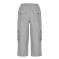 thumbnail image 4 of Mohiass Capri Pants for Women,Women's Pants Lightweight Hiking Cargo Pockets Casual Travel Cropped Cotton Pants with Pockets Gray XL, 4 of 4
