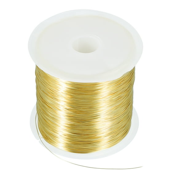 Uxcell 164Ft 28 Gauge Jewelry Wire Beading Wire for Jewelry Making 50M/0.3mm Bare Copper Craft Beading Wire Gold