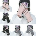 thumbnail image 5 of GENEMA Women Winter Waterproof Touchscreen Snow Gloves Floral Embroidery Thermal Insulated Warm Non-Slip Outdoor Cycling Snowboard Mittens, 5 of 15