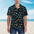 thumbnail image 4 of Daiia Little Fish Skeleton Hawaiian Shirt for Men Gentle Cotton Regular Short Sleeve Casual-Small, 4 of 9