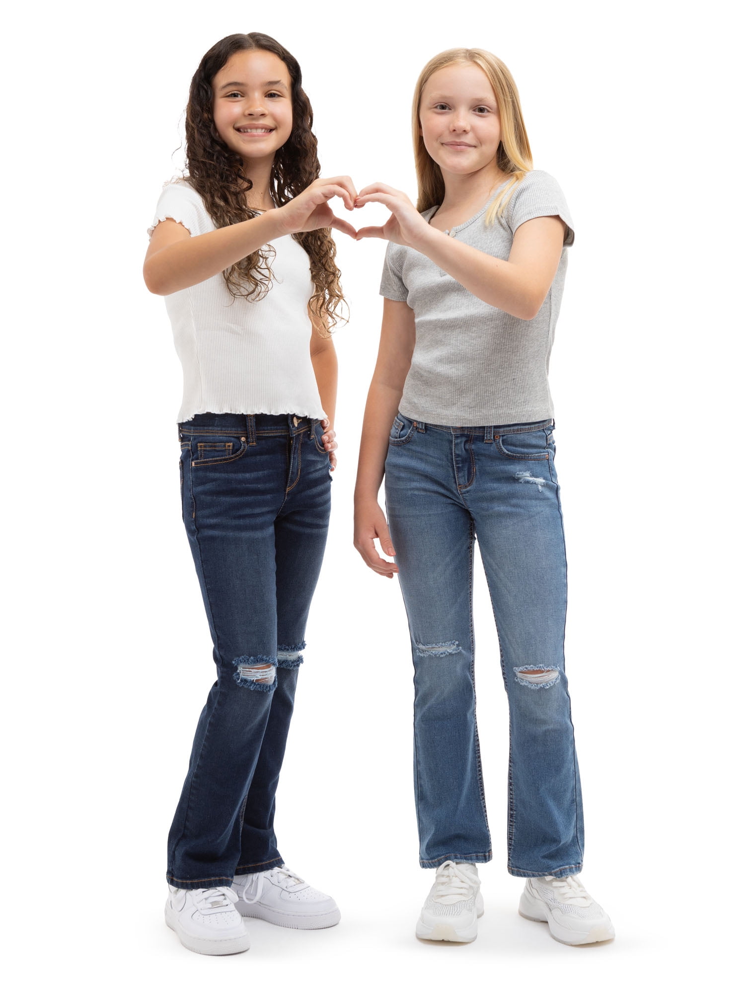 Jordache Girls Destructed Bootcut Jeans, Sizes 5-18