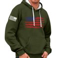 thumbnail image 2 of Men's & Women's Flag Print Pullover Hoodie, Unisex Loose Fit Long Sleeve Sweatshirt, Patriotic Streetwear for 4th of July, Christmas, Fall Winter Season,Dark Green,3XL, 2 of 6