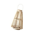 thumbnail image 4 of Candelabro de bambú Linterna Decoración Tealight Colgante Vela votiva Tejido a mano Estilo vintage para centros de mesa Hogar Sala de estar Jardín BLESIY Candelero Linterna, 4 of 8