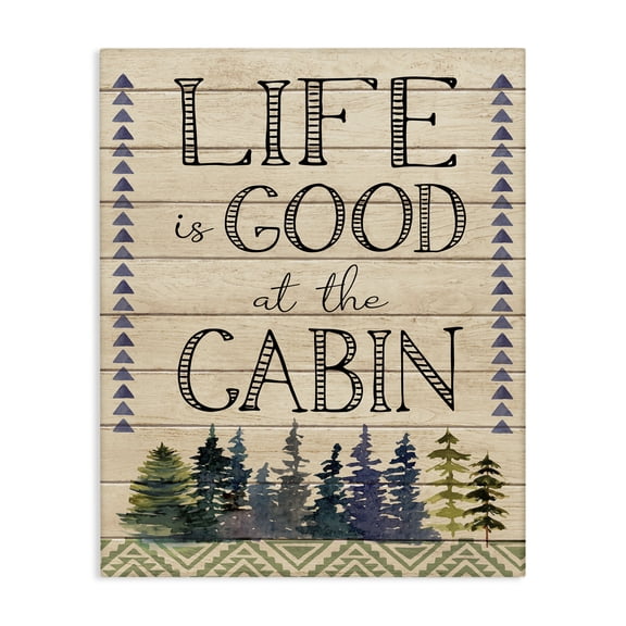 Stupell Industries Rustic Lodge Life Good At The Cabin Geometric Canvas Art, 16 x 20, by Nicole DeCamp