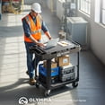 thumbnail image 2 of Olympia Tools Heavy Duty Utility Work Cart | 2 in 1 Convertible 3 Shelf to Flat Top Workstation | 660 lb Capacity, HDPE Frame, Ladder Hook, 4 Swivel Wheels | Tool Carts for Garage & Maintenance, 2 of 9