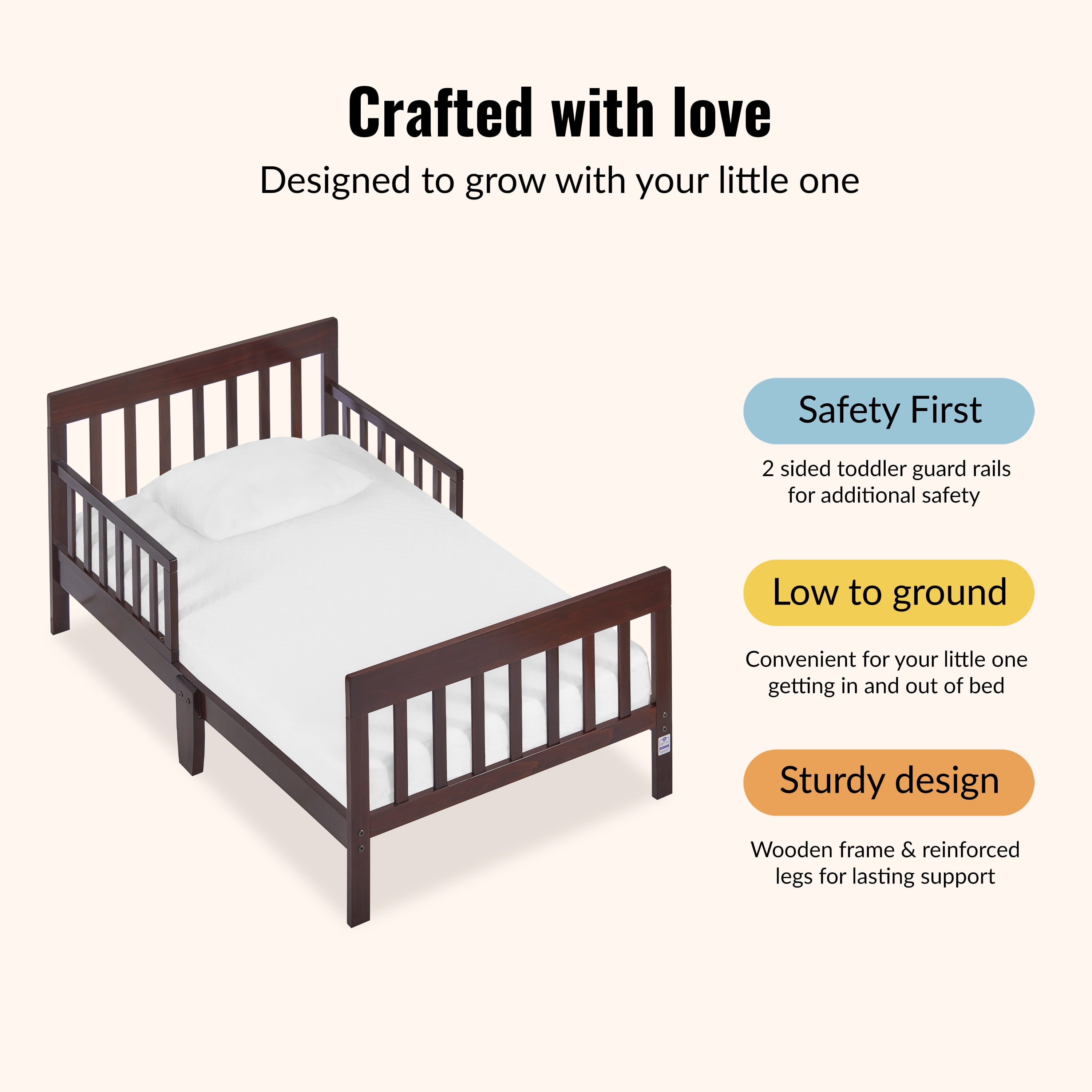 Dream On Me Finn Toddler Bed, Safe & Sturdy