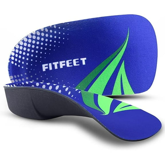 USBSO 3/4 Arch Support Insoles for Men and Women, Plantar Fasciitis Insoles, Orthotic Inserts for Flat Feet Over-Pronation, Rigid High Arch Support Shoe Insoles for Heel Spurs Foot Pain Relief, M