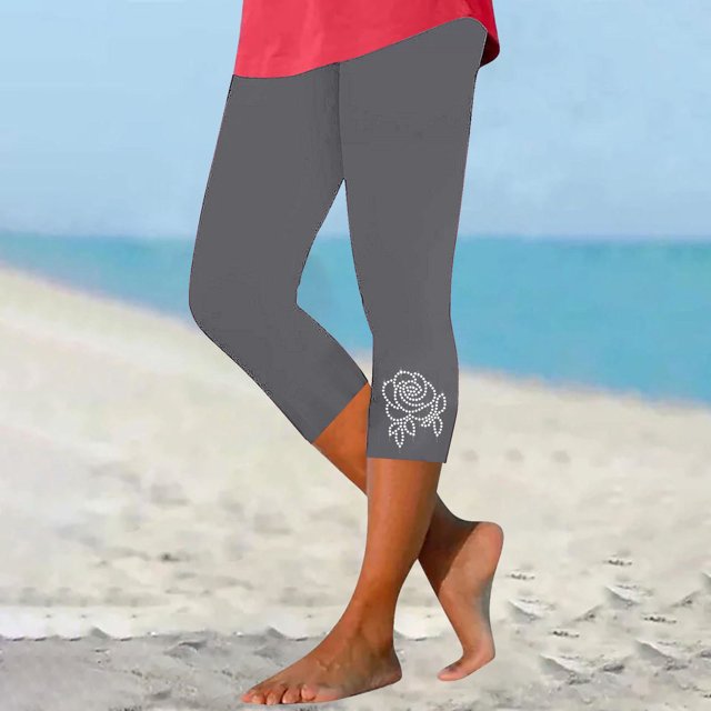 Soki Womens Capri Yoga Pants High Waist Stretch Running Legging Tummy Control Sports Pant Joggers