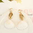thumbnail image 2 of GHSOHS Earring Backs Summer Bohemia Seashell Earring Pearl Stud Earrings Beach Ocean Earrings Accessories Gold Earrings Party Jewelry Gift Gold Studs Earrings for Women Fashion Earings Ear Ring, 2 of 5