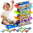 thumbnail image 1 of Juguete para rampa de coche Aotipol para niños pequeños de 2 a 3 años con 10 coches, 1 of 8