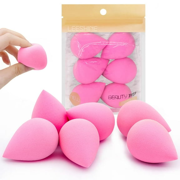 6 Pcs Makeup Blender SSF20 Sponges Set - Soft Beauty Sponge Blending Blender for Foundation, Cream and Powder (Light-Pink)