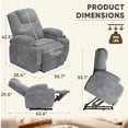 thumbnail image 7 of Homall Power Lift Recliner with Eight Vibrating Massages Ergonomic Single Sofa with Side Pocket and Soft Corduroy for Elderly,Corduroy Gray, 7 of 7