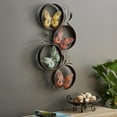 thumbnail image 3 of DecMode Multi Colored Metal Indoor Outdoor Butterfly Wall Decor with Circular Frames and Scroll Details, 3 of 14