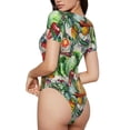 thumbnail image 3 of The Xecao Vegan1 Women's Crew Neck Body Suit, a short-sleeved bodysuit and basic swimsuit, both comfort and style for dating and daily life, 3 of 9